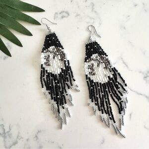 2/$30🌵 Celestial Moon Seed Bead Tassel Earrings Dangle Fringe Bohemian NEW
